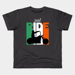 Just Ride Your Motorcycle, Ireland Colours Kids T-Shirt